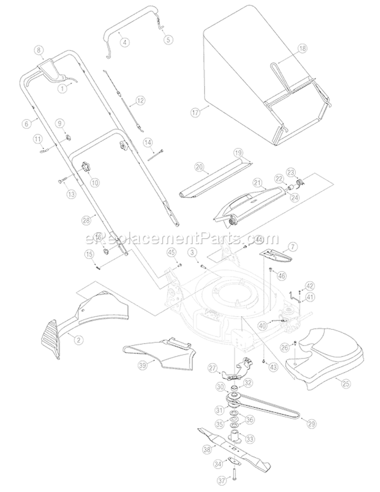 Page A Diagram and Parts List for 12AV569Q711 2006 Troy-Bilt Lawn Mower