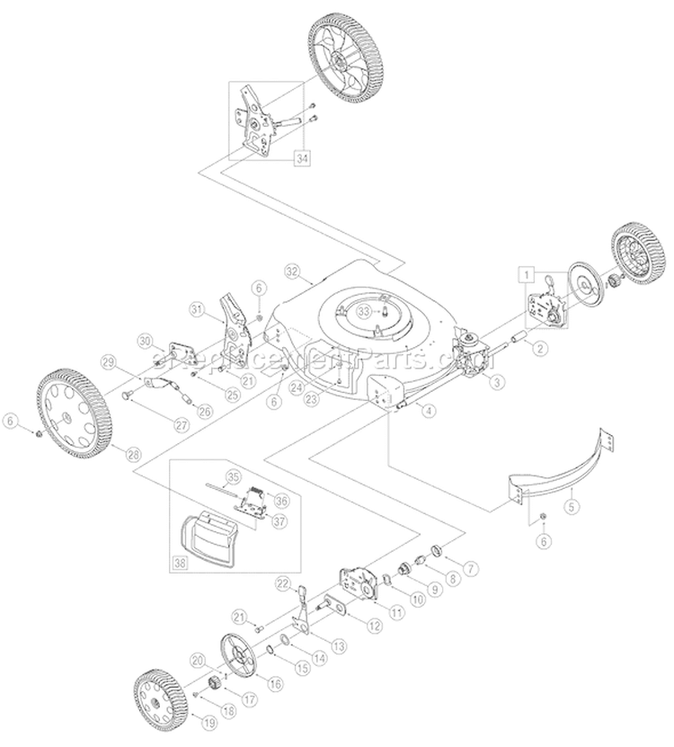 Page C Diagram and Parts List for 12AV569Q766 2006 Troy-Bilt Lawn Mower
