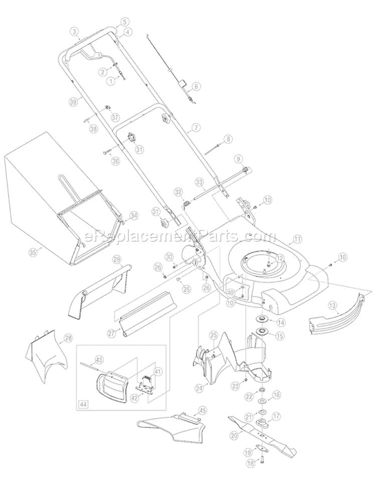Page B Diagram and Parts List for 12AV834Q766 2006 Troy-Bilt Lawn Mower