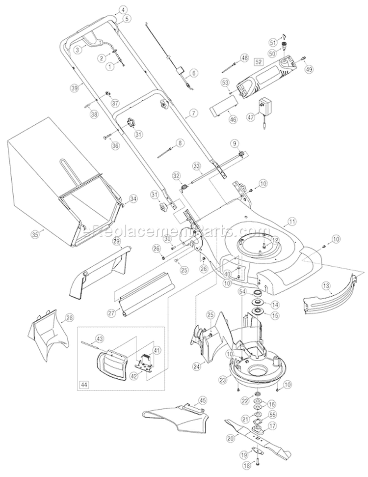 Page B Diagram and Parts List for 12AV835Q711 2007 Troy-Bilt Lawn Mower