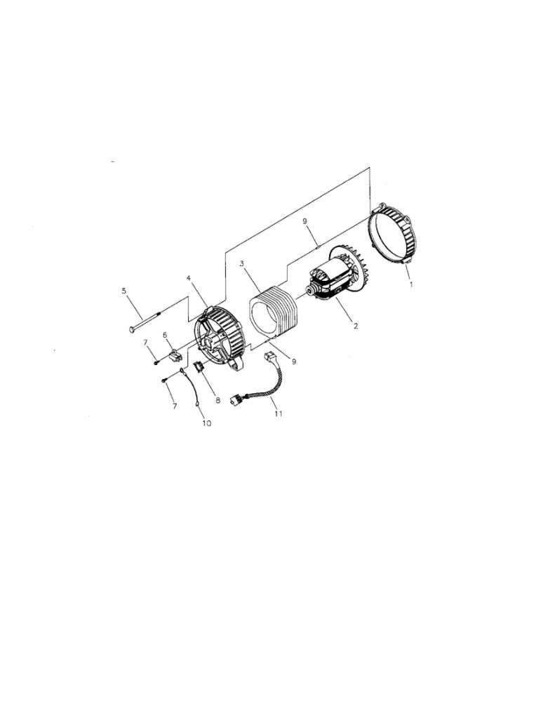 Alternator Assembly Diagram and Parts List for 030240  Troy-Bilt Generator