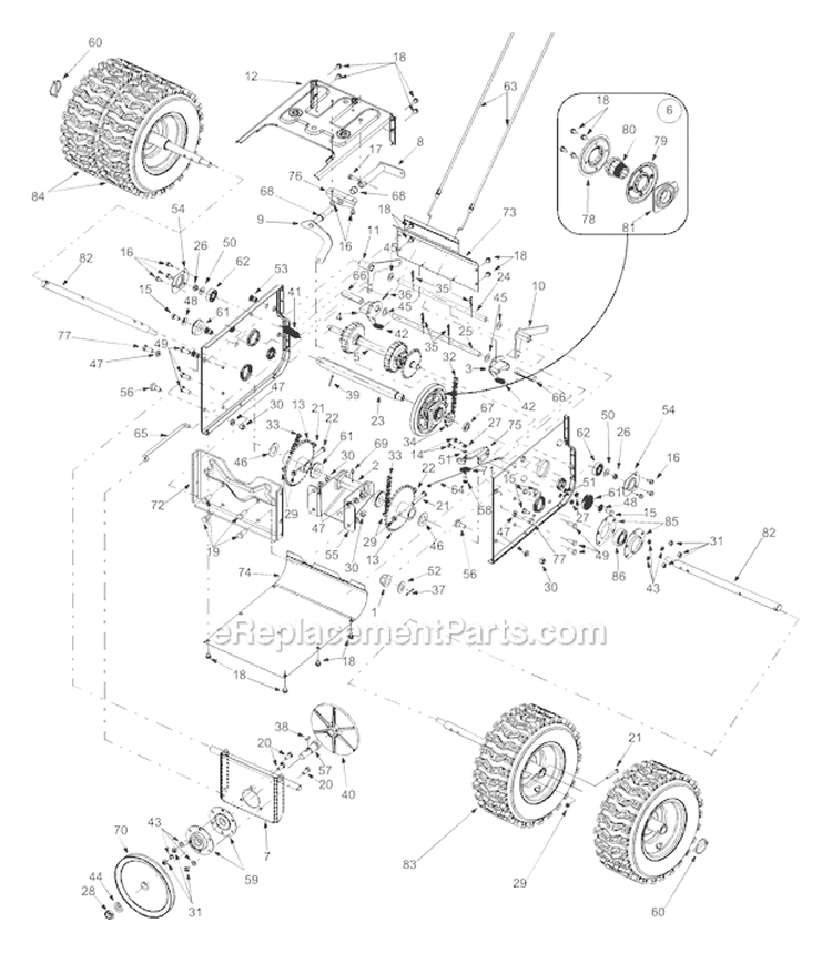 Page C Diagram and Parts List for 13045 2004 Troy-Bilt Snow Blower