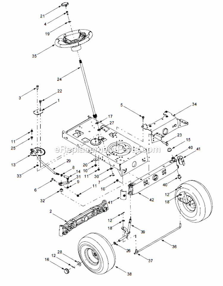 Page C Diagram and Parts List for 13AN689G766  Troy-Bilt Lawn Tractor