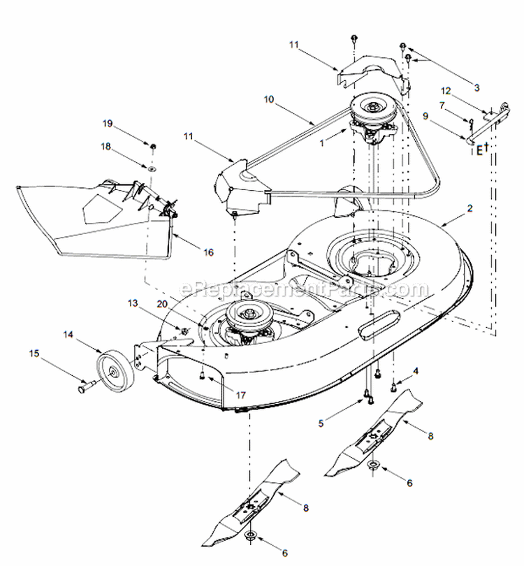 Page H Diagram and Parts List for 13AN689G766  Troy-Bilt Lawn Tractor