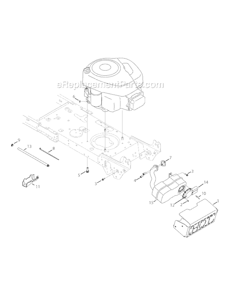 Engine Accessories Diagram and Parts List for 13AN77KG011 Pony -2008 Troy-Bilt Lawn Tractor