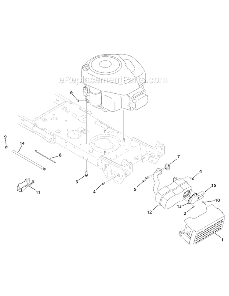 Engine Accessories Diagram and Parts List for 13AN77KG011 Pony -2009 Troy-Bilt Lawn Tractor