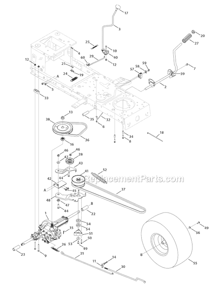 Page A Diagram and Parts List for 13AN77KS011 Pony -2010 Troy-Bilt Lawn Tractor
