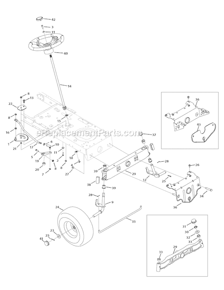 Page H Diagram and Parts List for 13AN77KS066 Pony -2010 Troy-Bilt Lawn Tractor