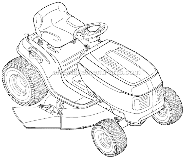 Quick Reference Diagram and Parts List for 13AO77TG766 2006 Troy-Bilt Lawn Tractor