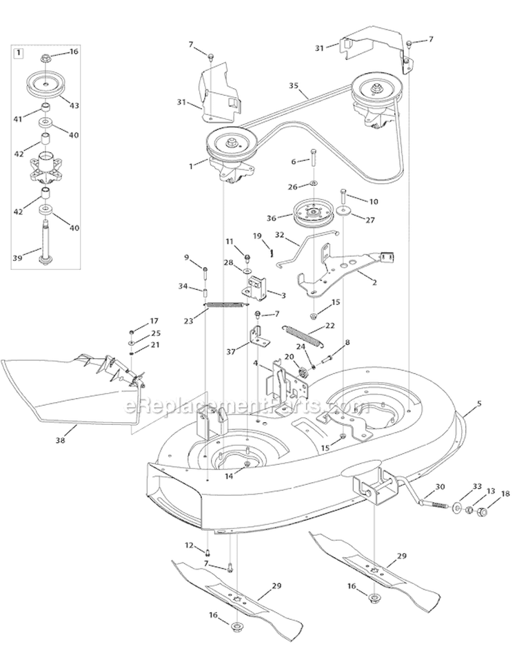 Page F Diagram and Parts List for 13AV77KF066 Tuffy -2010 Troy-Bilt Lawn Tractor