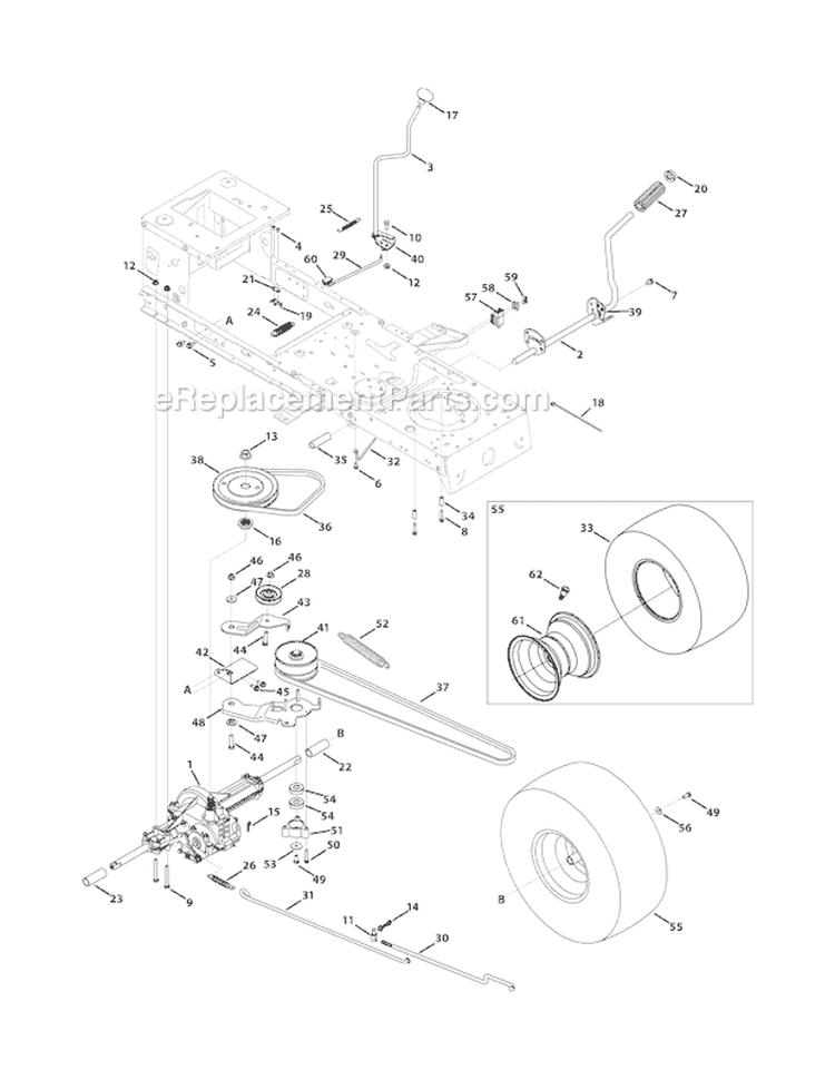 Page A Diagram and Parts List for 13AV77KF066 Tuffy -2011 Troy-Bilt Lawn Tractor