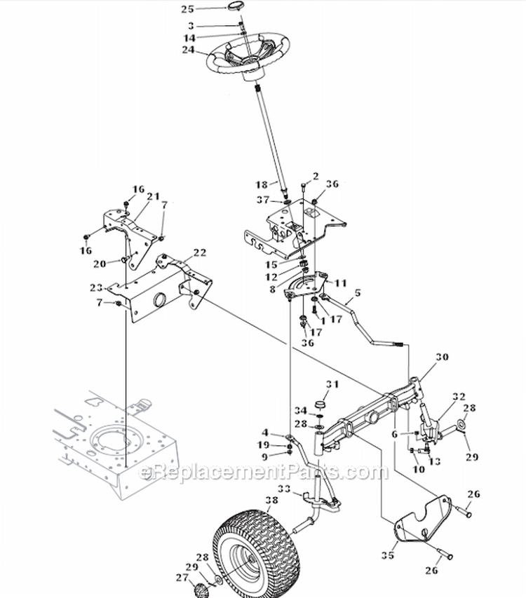 Page B Diagram and Parts List for 13AX60TG766  Troy-Bilt Lawn Tractor