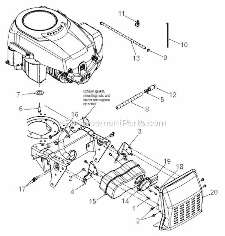 Page E Diagram and Parts List for 13AX60TG766  Troy-Bilt Lawn Tractor