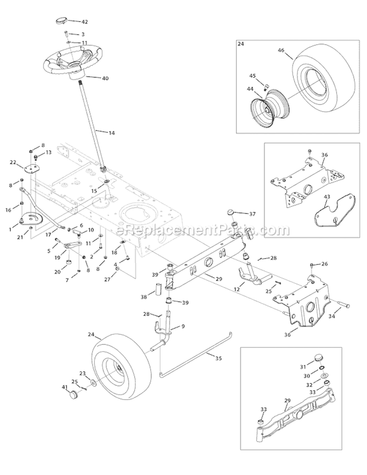 Page H Diagram and Parts List for 13AX78KS066 Bronco -2010 Troy-Bilt Lawn Tractor