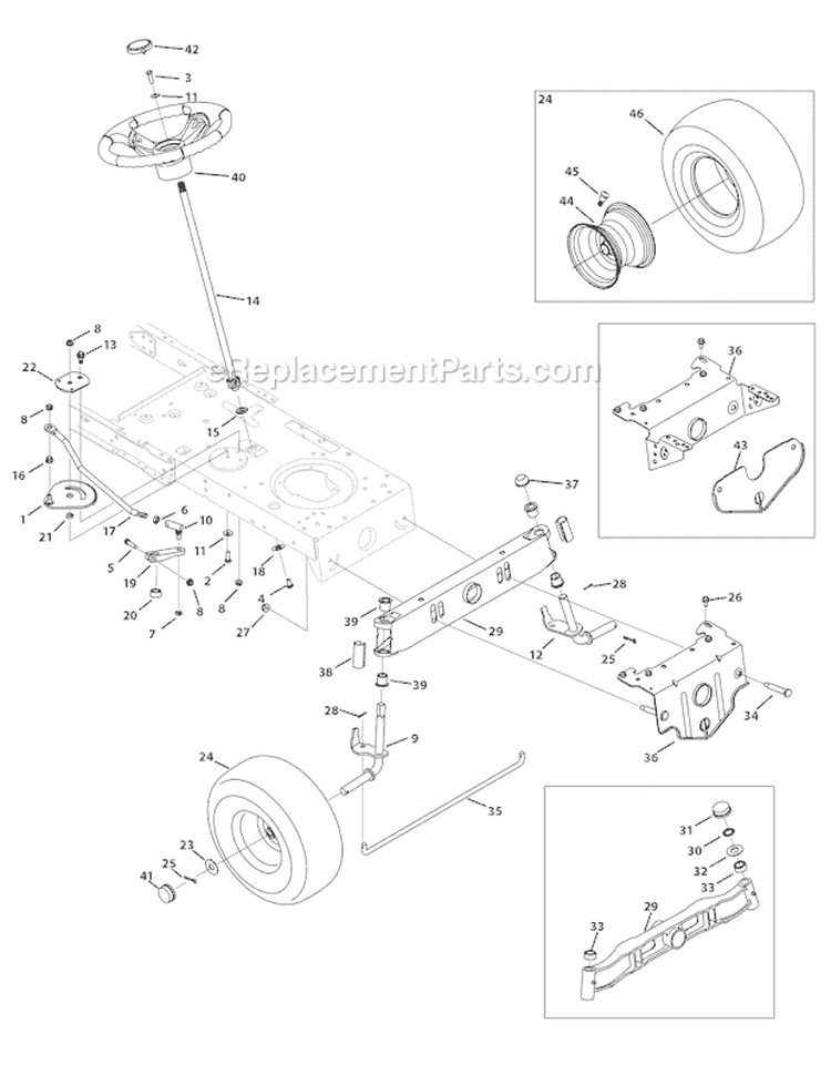 Page H Diagram and Parts List for 13AX78KT066 Thouroghbred -2010 Troy-Bilt Lawn Tractor
