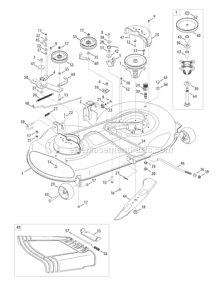 Page E Diagram and Parts List for 13AX79KT011 Horse -2010 Troy-Bilt Lawn Tractor