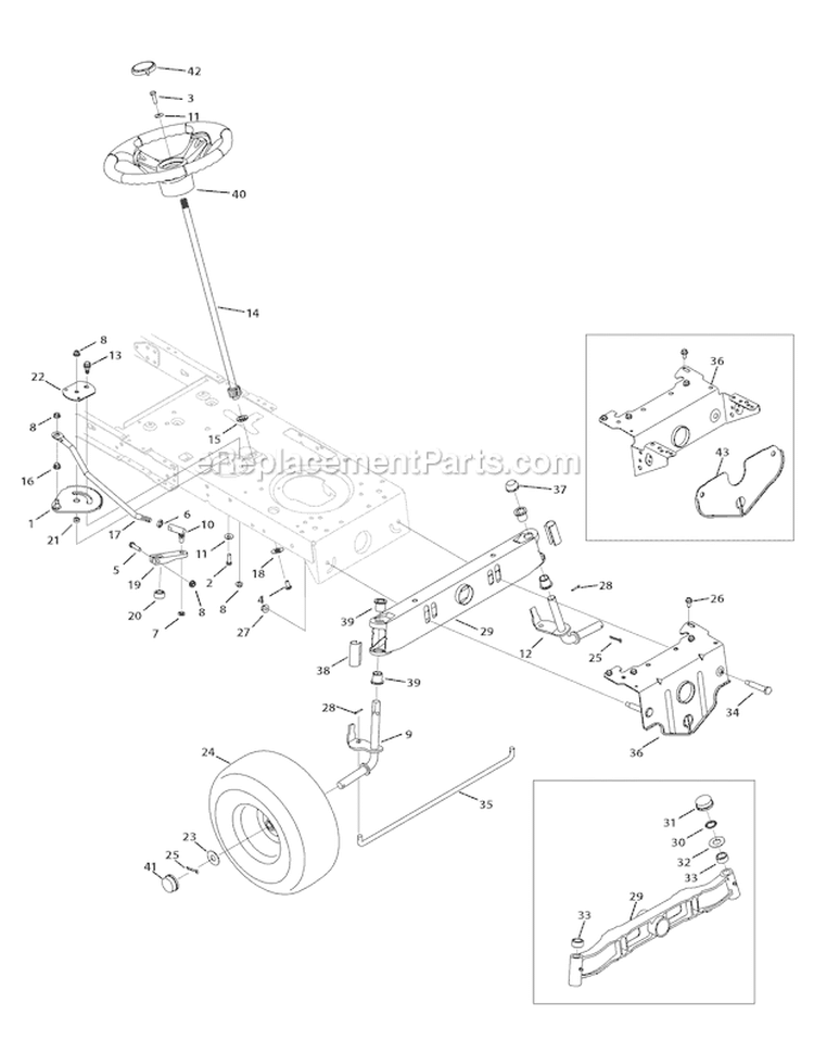 Page H Diagram and Parts List for 13WN77KS011 Pony -2010 Troy-Bilt Lawn Tractor