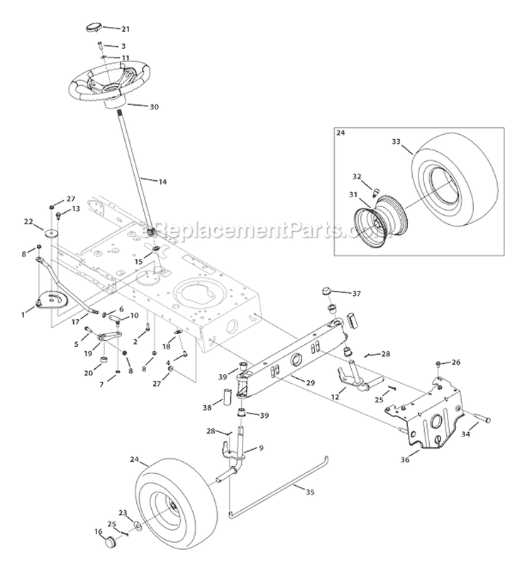 Page D Diagram and Parts List for 13WN77KS011 Pony -2011 Troy-Bilt Lawn Tractor