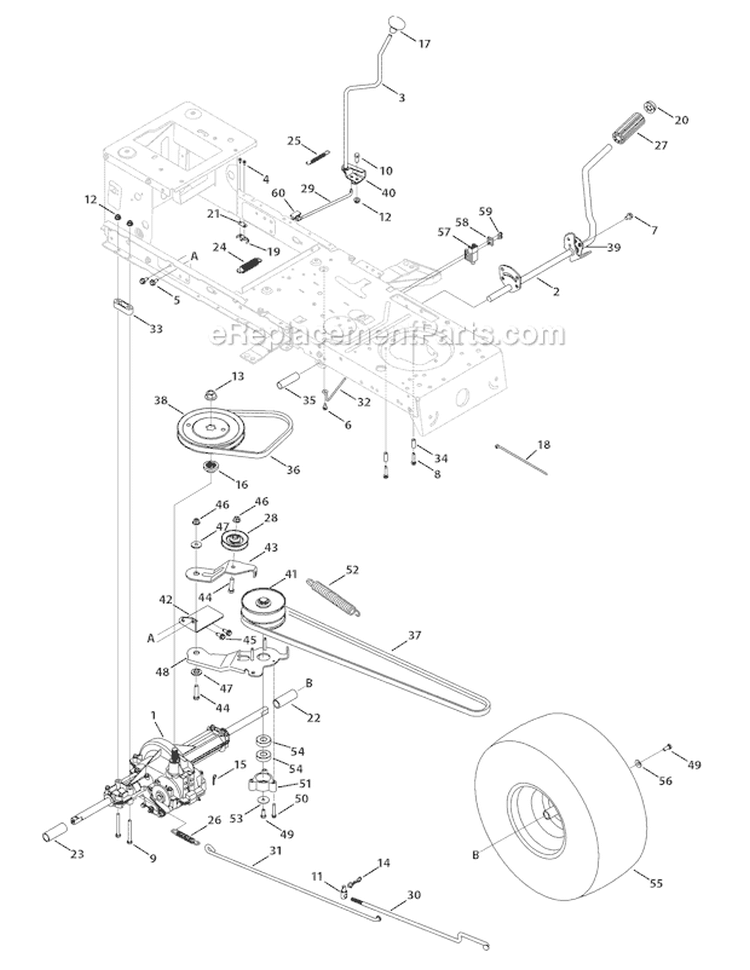 Page A Diagram and Parts List for 13WN77KS211 Pony -2010 Troy-Bilt Lawn Tractor
