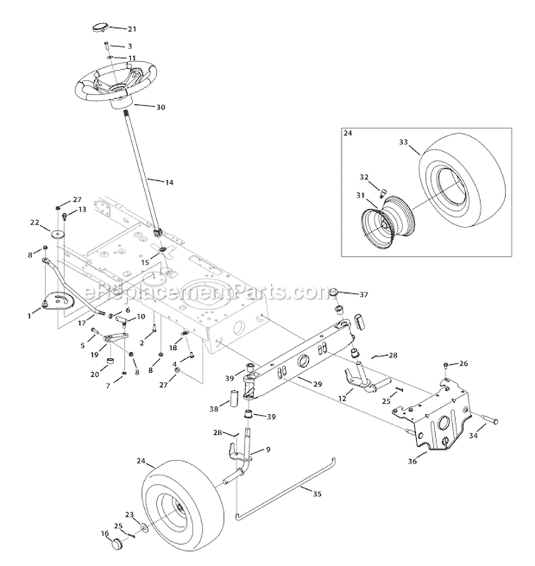 Page D Diagram and Parts List for 13WN77KS211 Pony -2011 Troy-Bilt Lawn Tractor