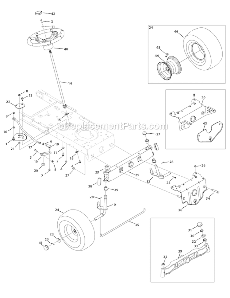 Page H Diagram and Parts List for 13WX78KS011 Bronco -2010 Troy-Bilt Lawn Tractor