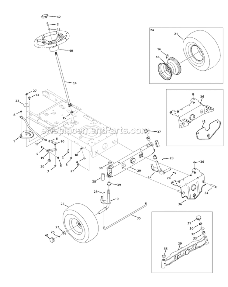 Page D Diagram and Parts List for 13WX78KS011 Bronco -2011 Troy-Bilt Lawn Tractor