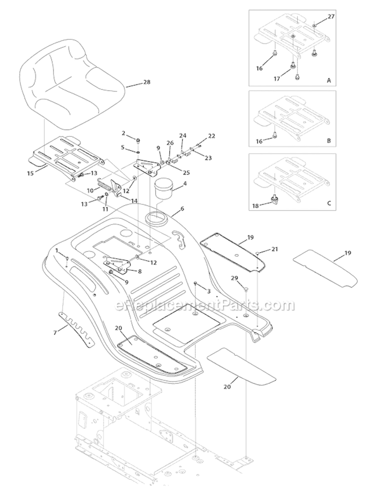 Page G Diagram and Parts List for 13WX78KS066 Bronco -2010 Troy-Bilt Lawn Tractor