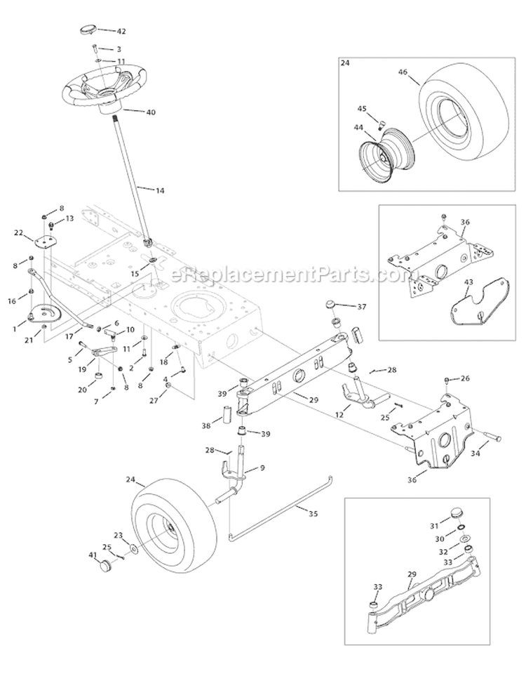 Page H Diagram and Parts List for 13WX78KS066 Bronco -2010 Troy-Bilt Lawn Tractor