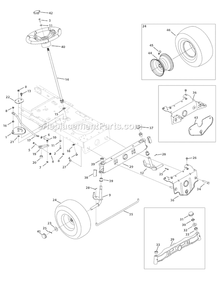 Page H Diagram and Parts List for 13WX78KS211 Bronco -2010 Troy-Bilt Lawn Tractor