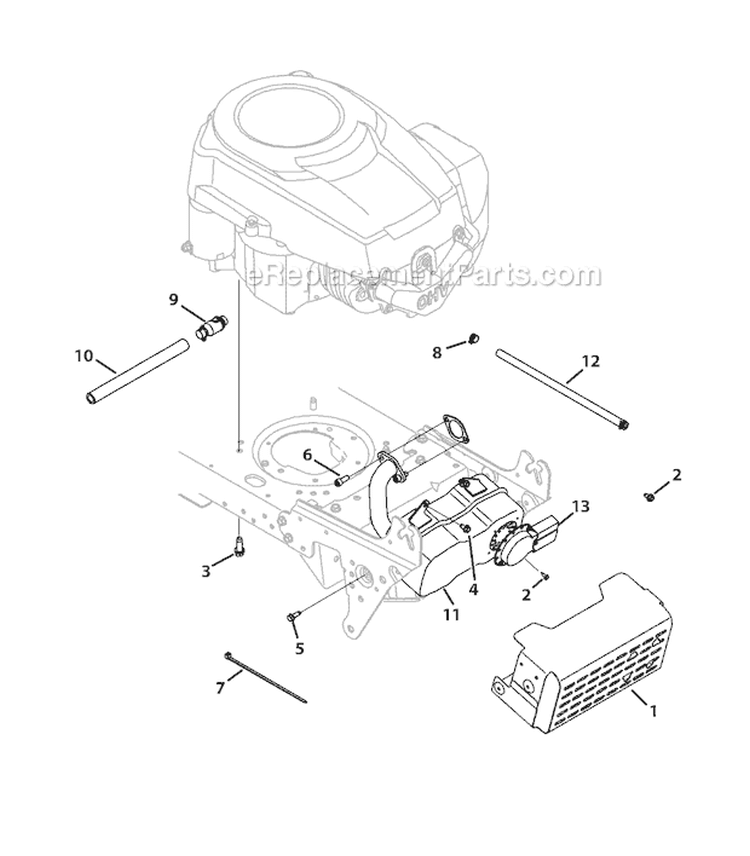 Page B Diagram and Parts List for 13WX78KS211 Bronco -2011 Troy-Bilt Lawn Tractor