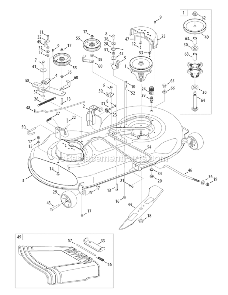 Page E Diagram and Parts List for 13WX79KT011 Horse -2010 Troy-Bilt Lawn Tractor