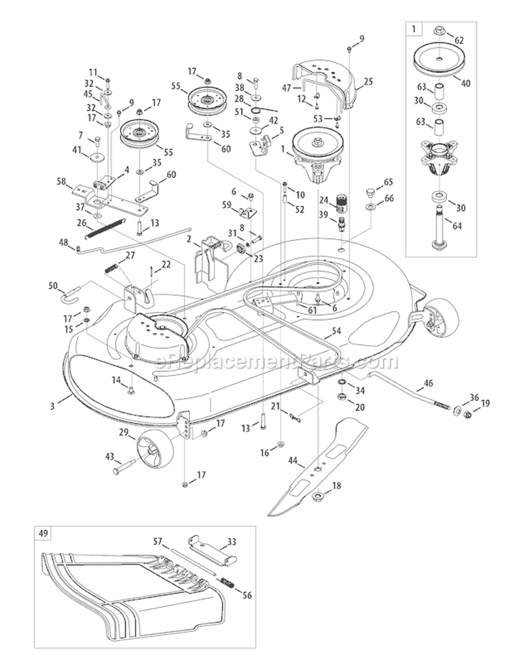 Page E Diagram and Parts List for 13WX79KT066 Horse -2010 Troy-Bilt Lawn Tractor