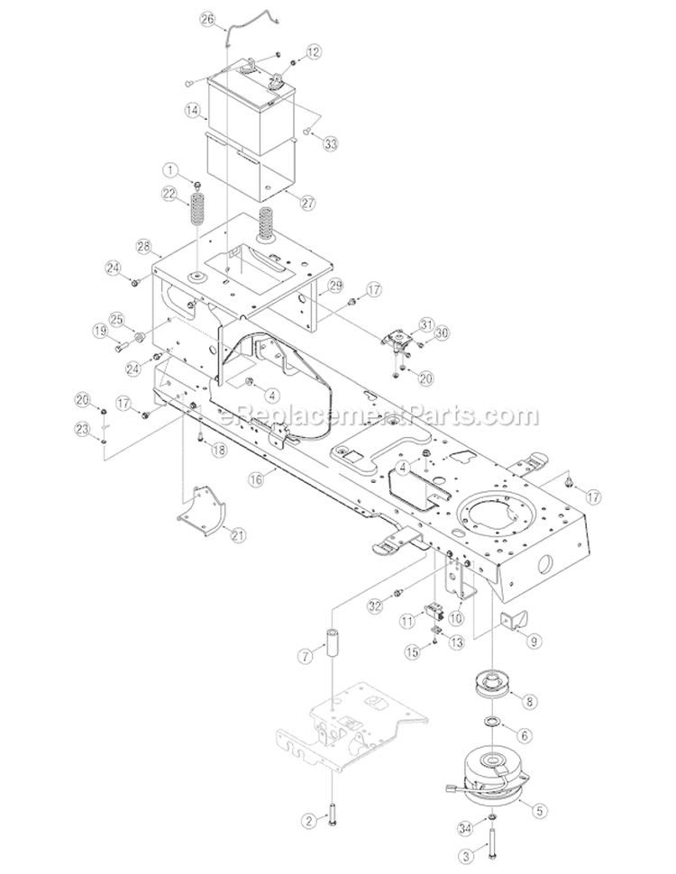 Page F Diagram and Parts List for 14AA80TP766 Big Red Horse -2007 Troy-Bilt Lawn Tractor