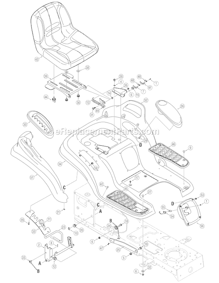 Page G Diagram and Parts List for 14AA80TP766 Big Red Horse -2007 Troy-Bilt Lawn Tractor
