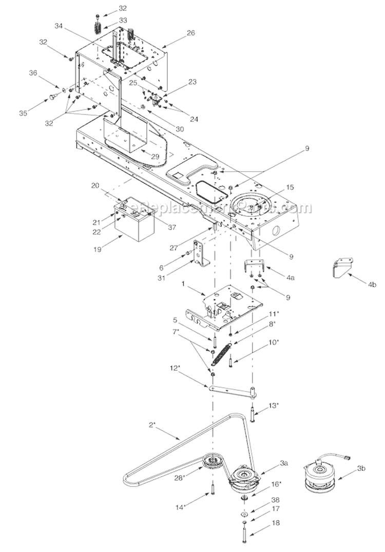 Page G Diagram and Parts List for 14AB809H063 2002 Troy-Bilt Lawn Tractor