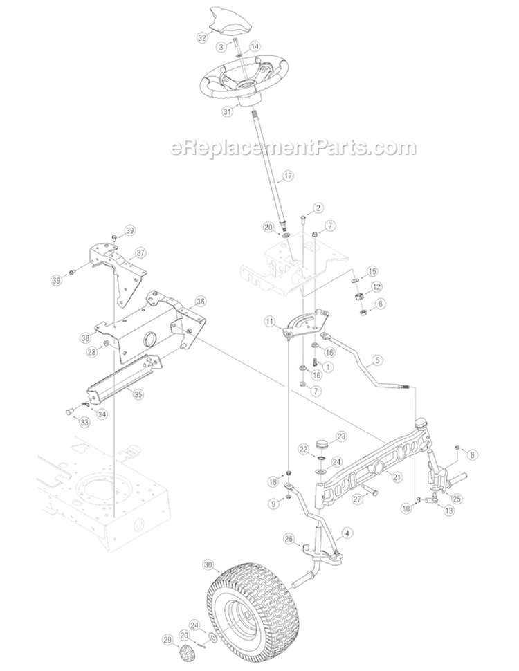 Page G Diagram and Parts List for 14AQ81TK766 GT54 -2006 Troy-Bilt Lawn Tractor