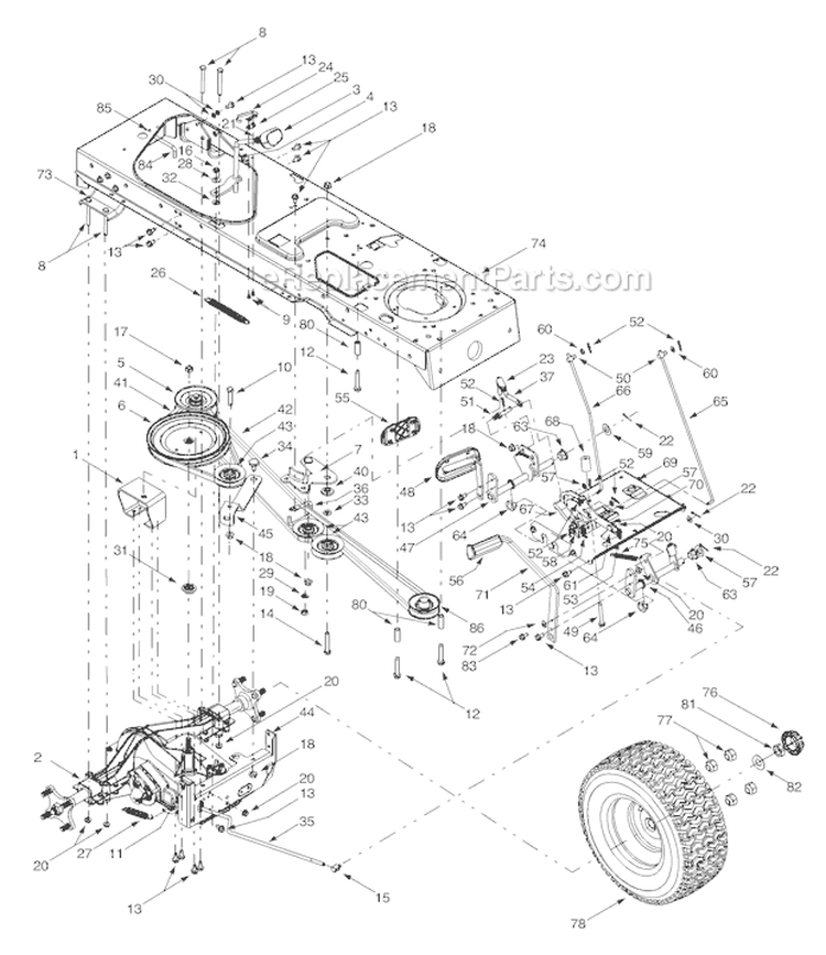 Page C Diagram and Parts List for 14AR809K063 2002 Troy-Bilt Lawn Tractor