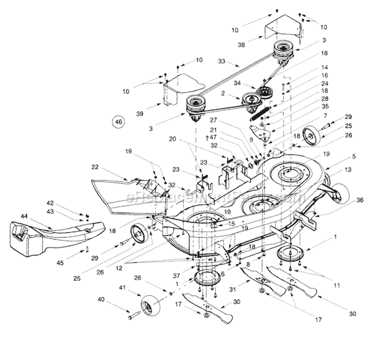 Page A Diagram and Parts List for 14AW809H063 1999 Troy-Bilt Lawn Tractor