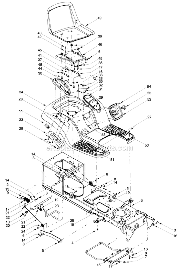 Page B Diagram and Parts List for 14AW809H063 1999 Troy-Bilt Lawn Tractor