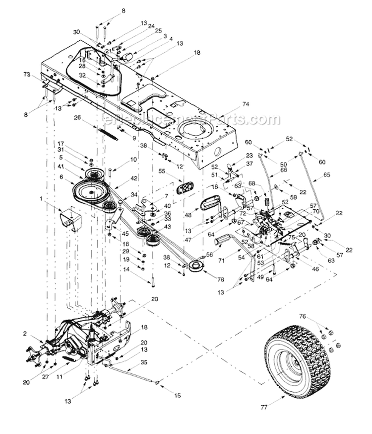 Page C Diagram and Parts List for 14AW809H063 1999 Troy-Bilt Lawn Tractor