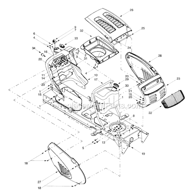 Page G Diagram and Parts List for 14AW809H063 1999 Troy-Bilt Lawn Tractor