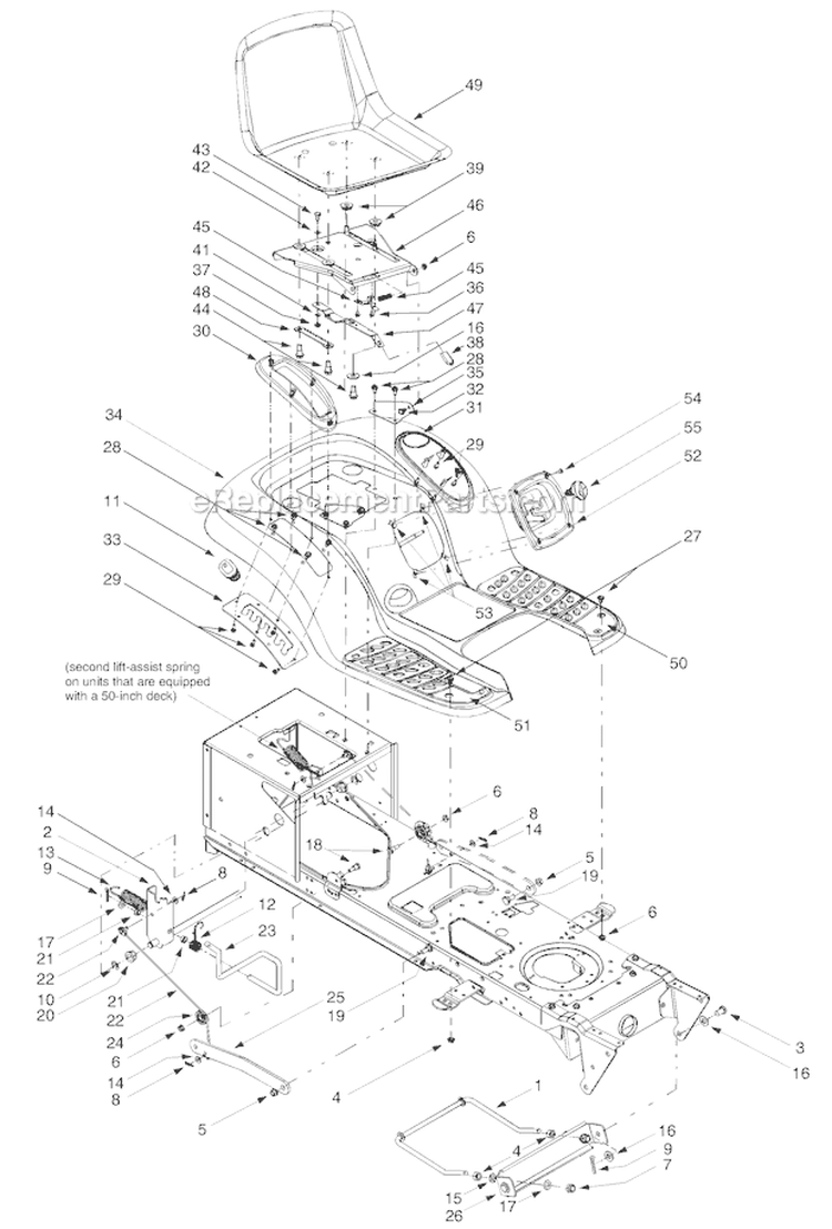 Transmission 618-0376A Diagram and Parts List for 14AY809P063 2000 Troy-Bilt Lawn Tractor