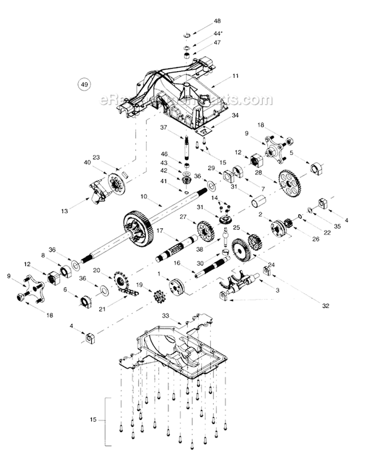 Page J Diagram and Parts List for 14BV809H063 2000 Troy-Bilt Lawn Tractor