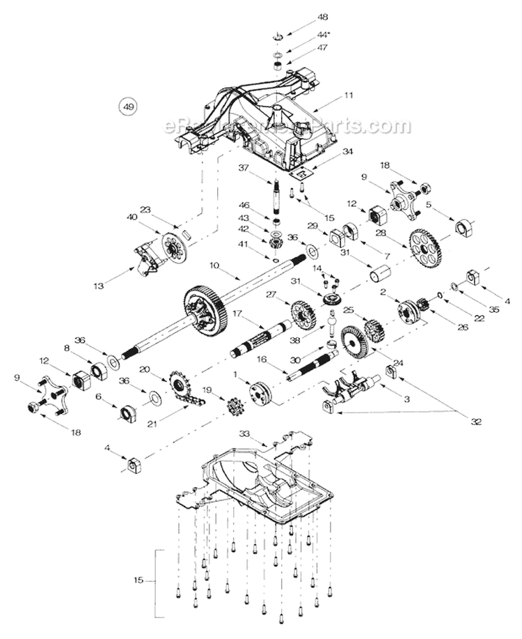 Page H Diagram and Parts List for 14BV809H063 2001 Troy-Bilt Lawn Tractor