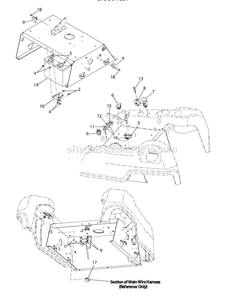 Electrical Diagram and Parts List for 17AF2ACP011 2008 Troy-Bilt Lawn Tractor