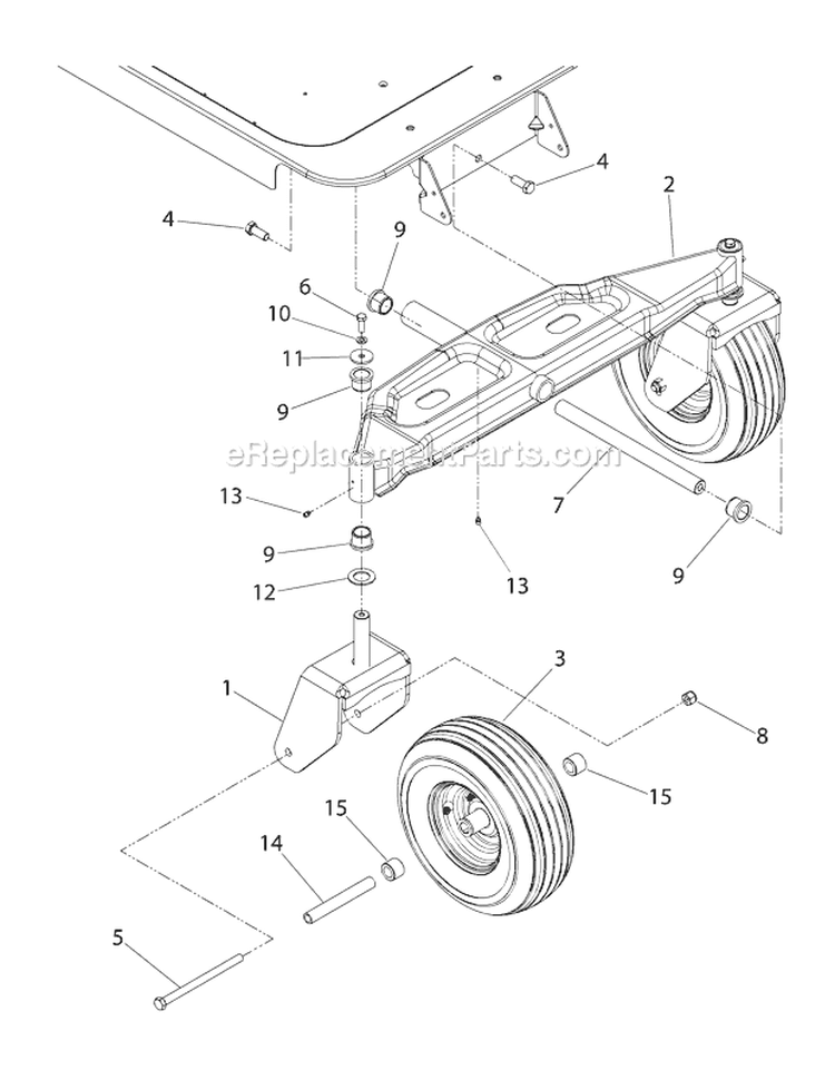 Front Axle Diagram and Parts List for 17AF2ACP011 2008 Troy-Bilt Lawn Tractor