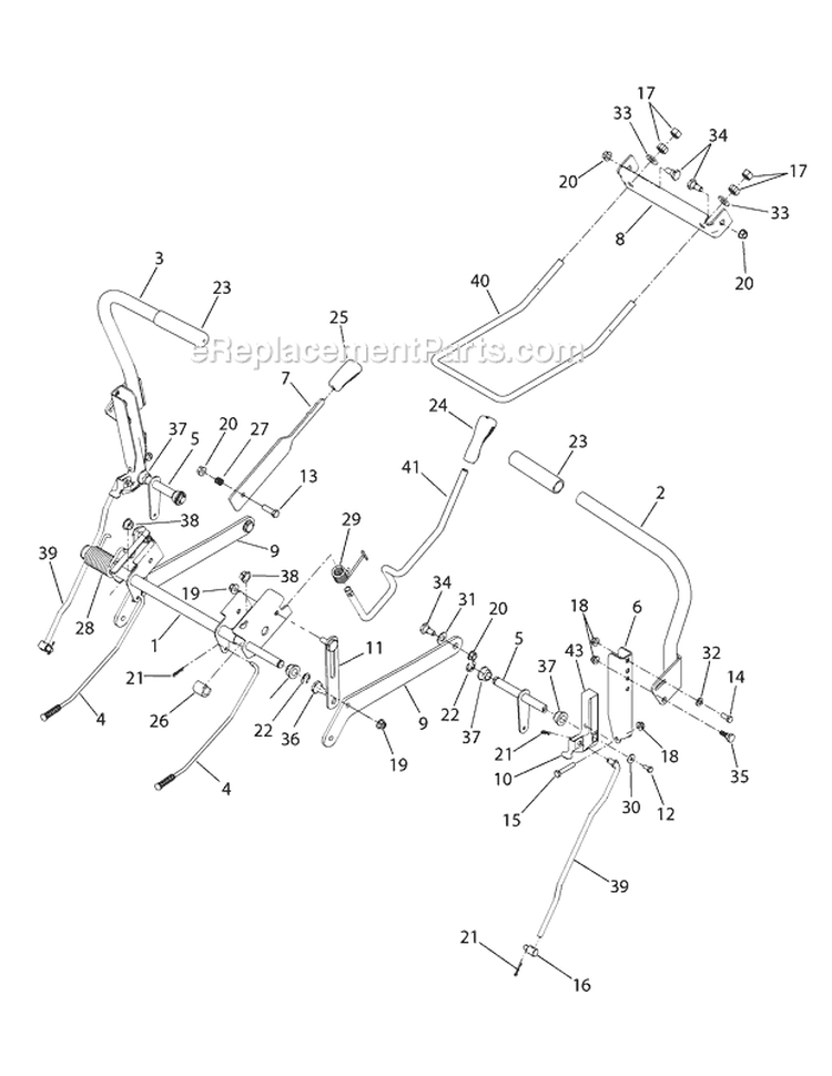 Operators Controls Diagram and Parts List for 17AF2ACP011 2008 Troy-Bilt Lawn Tractor
