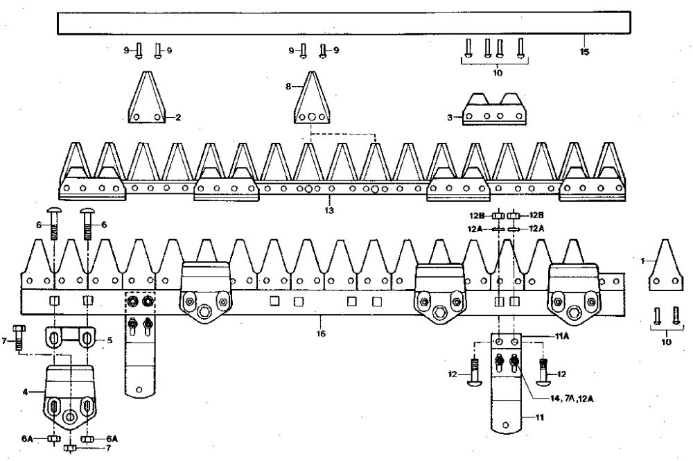 Cutter Bar Diagram and Parts List for 5018 P100000 AND UP Troy-Bilt Lawn Mower