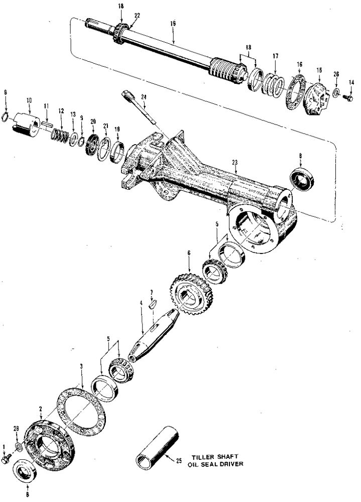 Tiller Attachment Transmission Assemblies Diagram and Parts List for HORSE 857037 AND UP Troy-Bilt Tiller