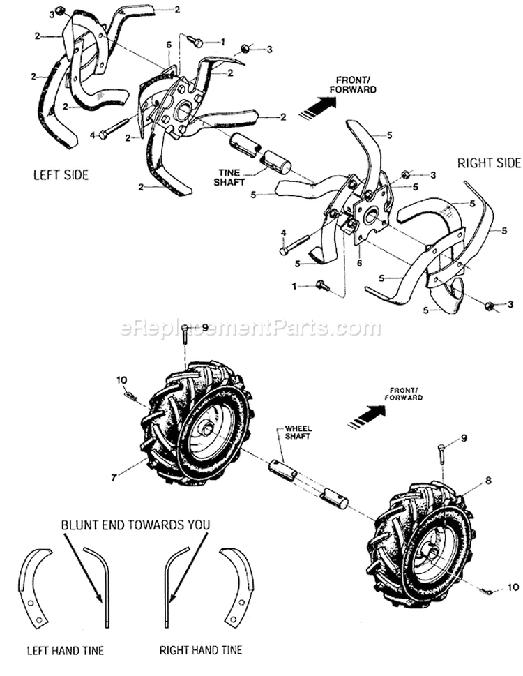 Page A Diagram and Parts List for 21A-520-081  Troy-Bilt Tiller